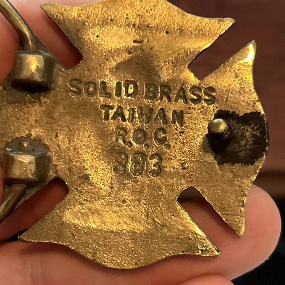 3M Belt‎ Buckle Badge Solid Brass Lester Pack made In Taiwan ROC E1